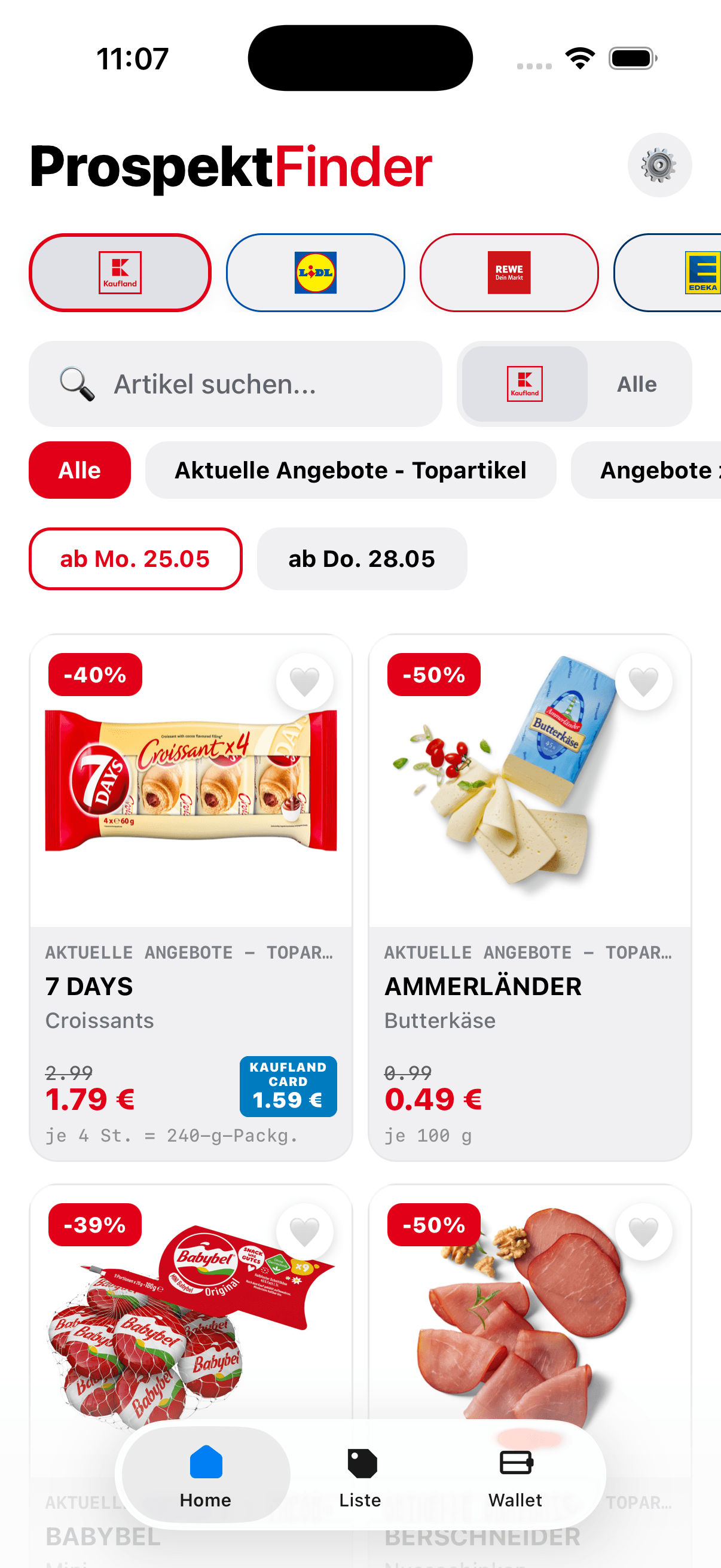 Angebote und Store-Filter